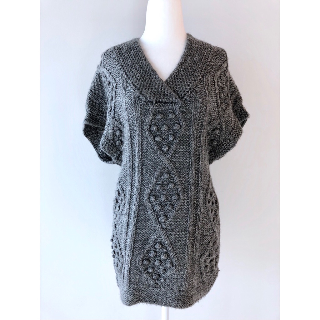 Gray Oversized Knitted Tunic